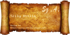 Szily Attila névjegykártya